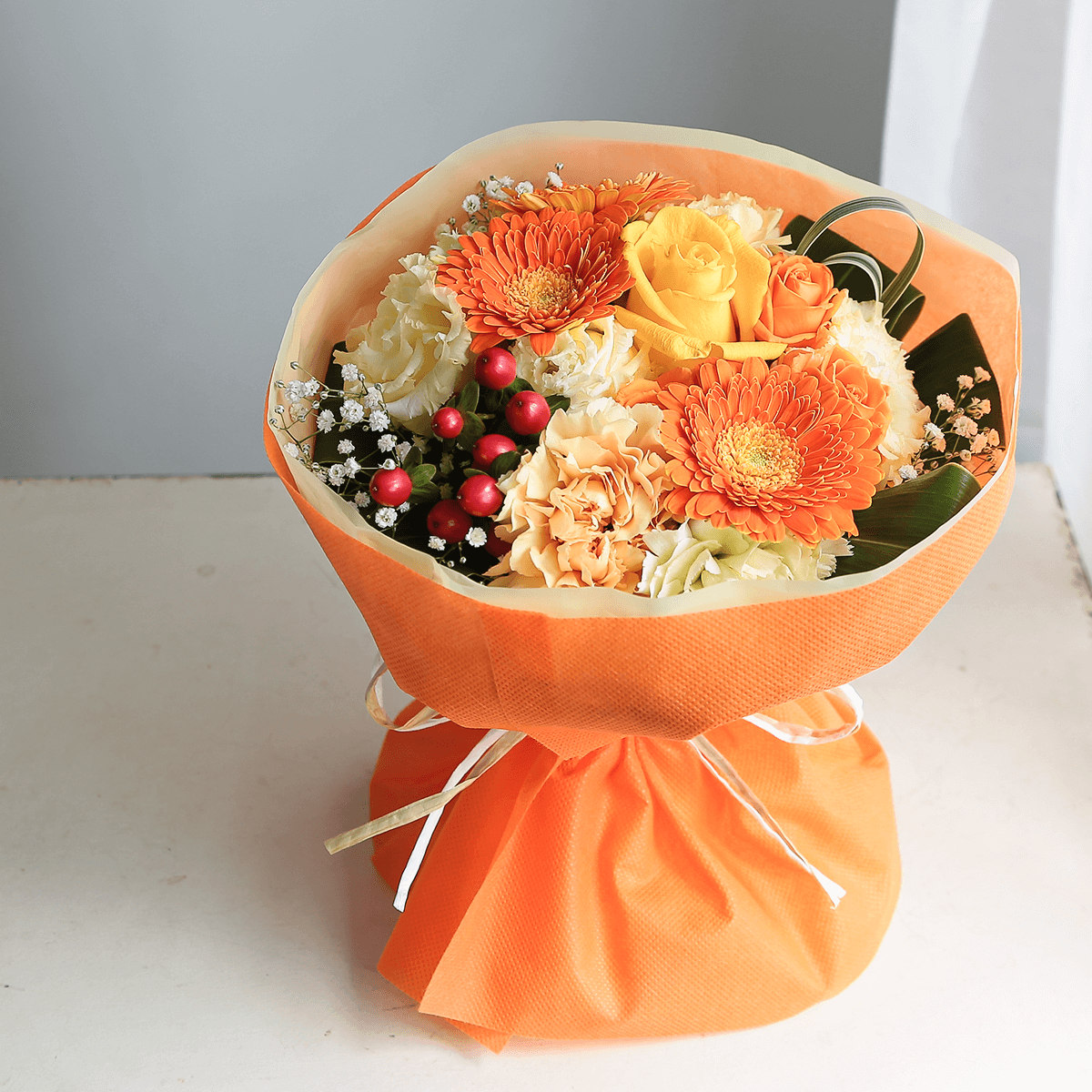 WEB Exclusive | Bouquet ready to display | Stand Bouquet "Fresh Orange" L