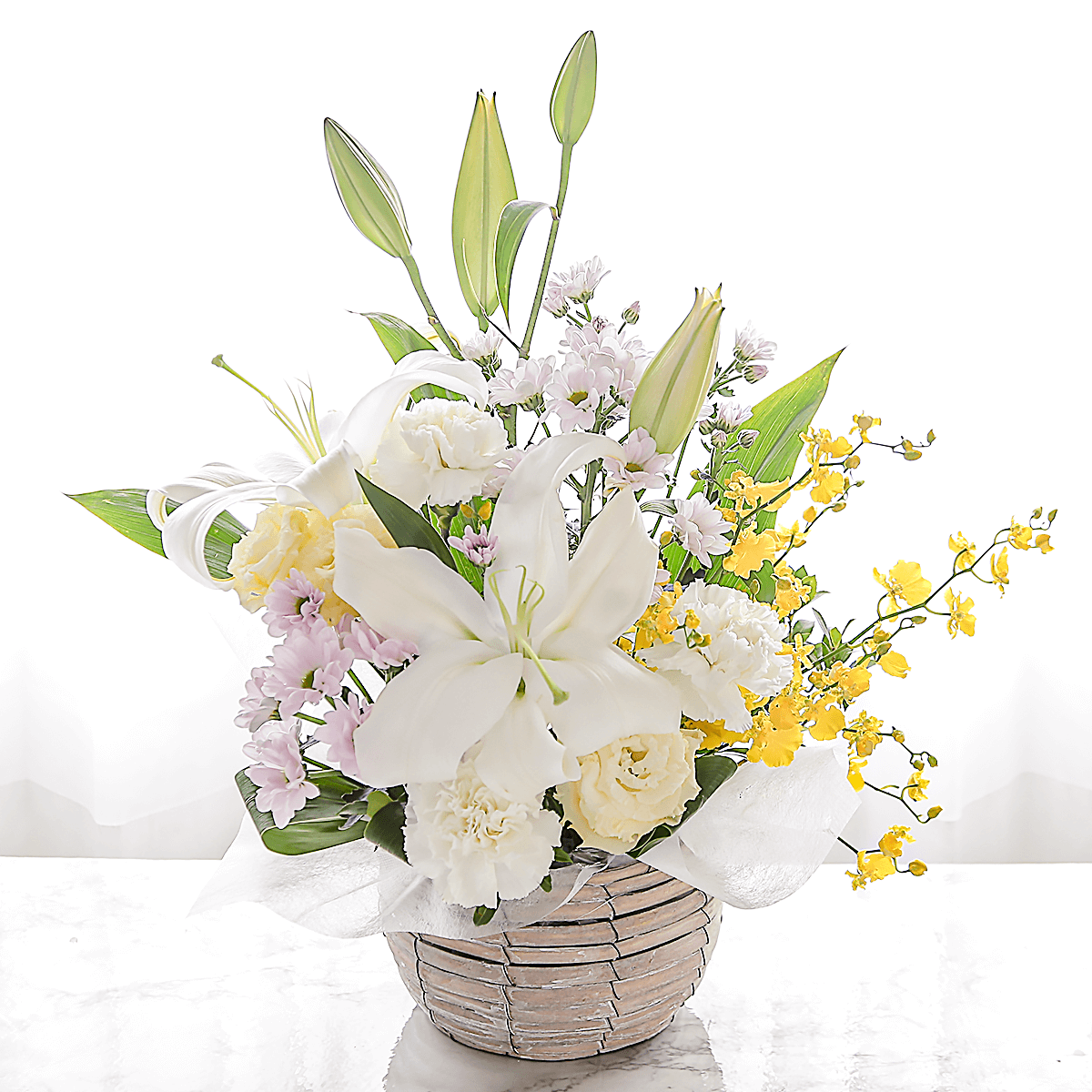 【お供え花・仏花】花瓶要らずでそのまま飾れるアレンジメント「レェーヴ」。ペットのお供えのお花にもオススメ。花屋の通販|大阪の花屋03