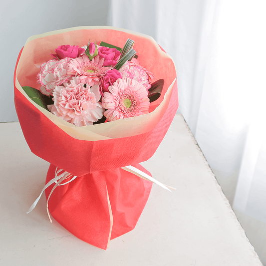 WEB限定｜そのまま飾れる花束｜スタンドブーケ「スイートピンク」