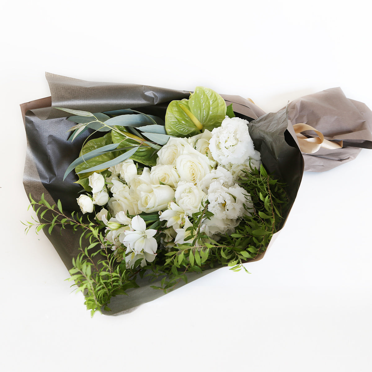 花束】XXXLサイズ｜白・グリーン｜ブーケ｜誕生日／結婚記念日など