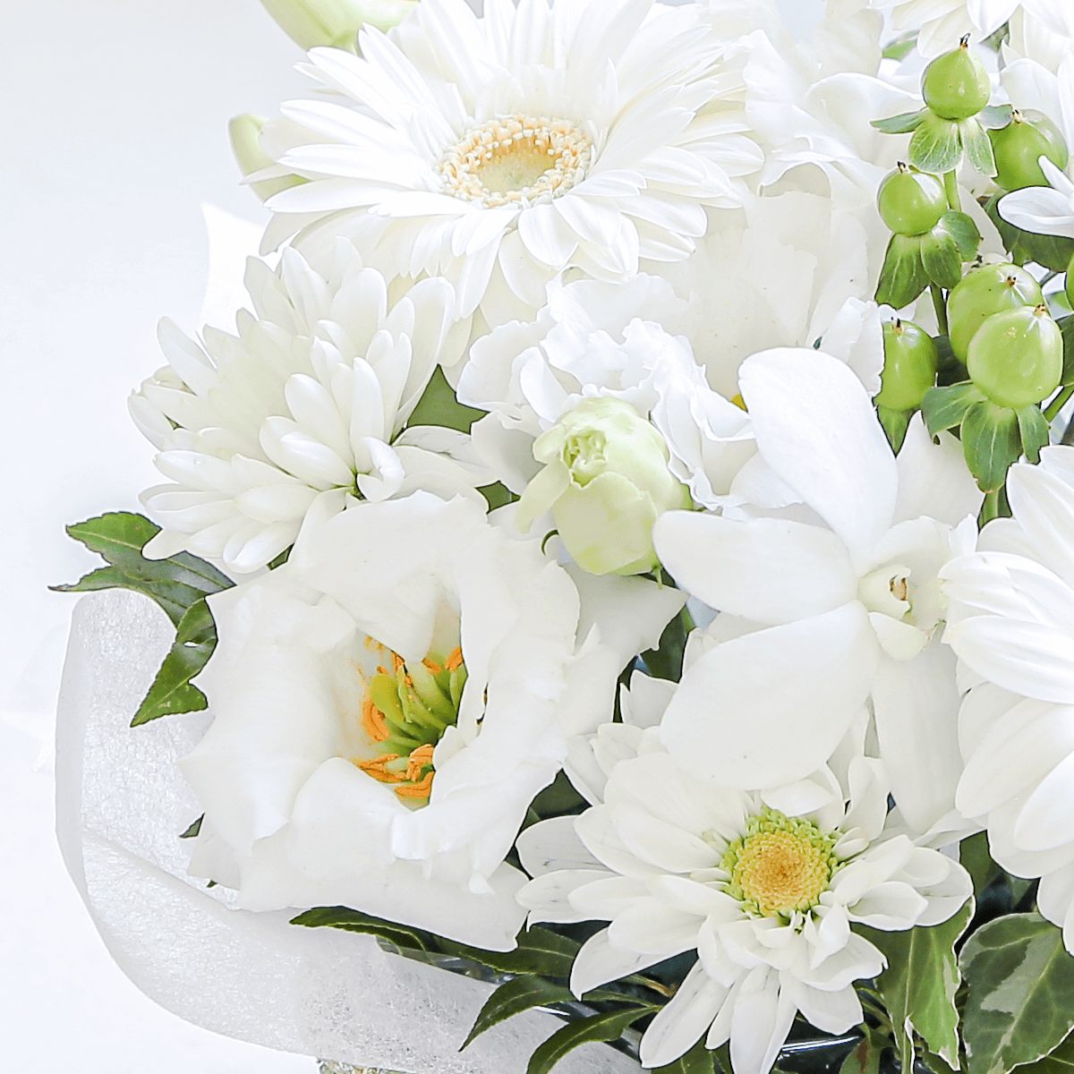 【お供え花・仏花】花瓶の要らないアレンジメント「ココン」(お線香セット)ペットのお供えのお花にもオススメ。花屋の通販|大阪の花屋03