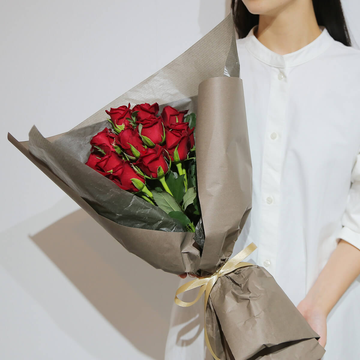 【いい夫婦の日】12本のバラの花束「ダーズンローズ」(ピンク/赤)|プレゼント用|花屋の通販|誕生日/結婚記念日などフラワーギフト02