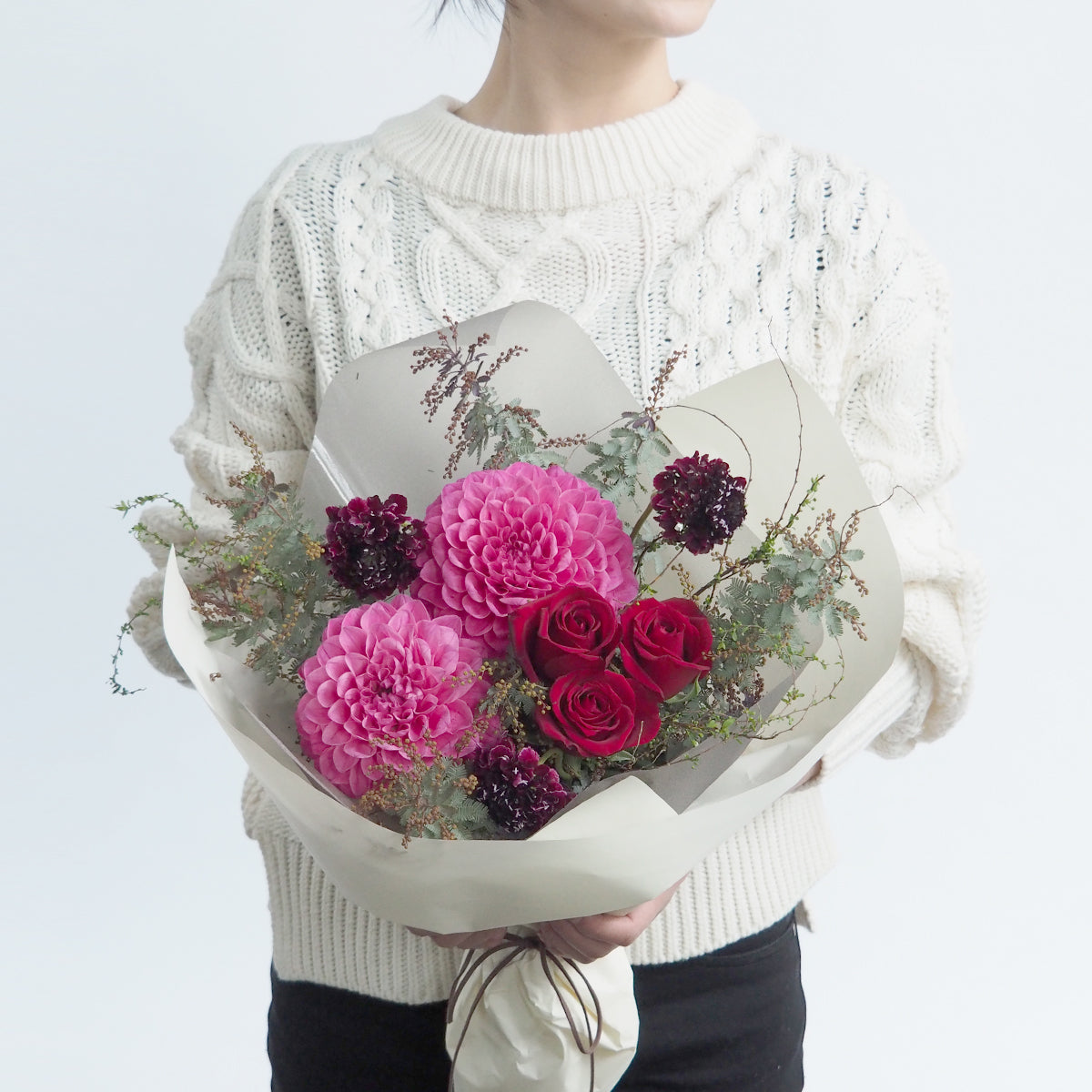 【花束】Lサイズ|赤・ピンク|花屋の通販|ブーケ|誕生日/結婚記念日などフラワーギフト03