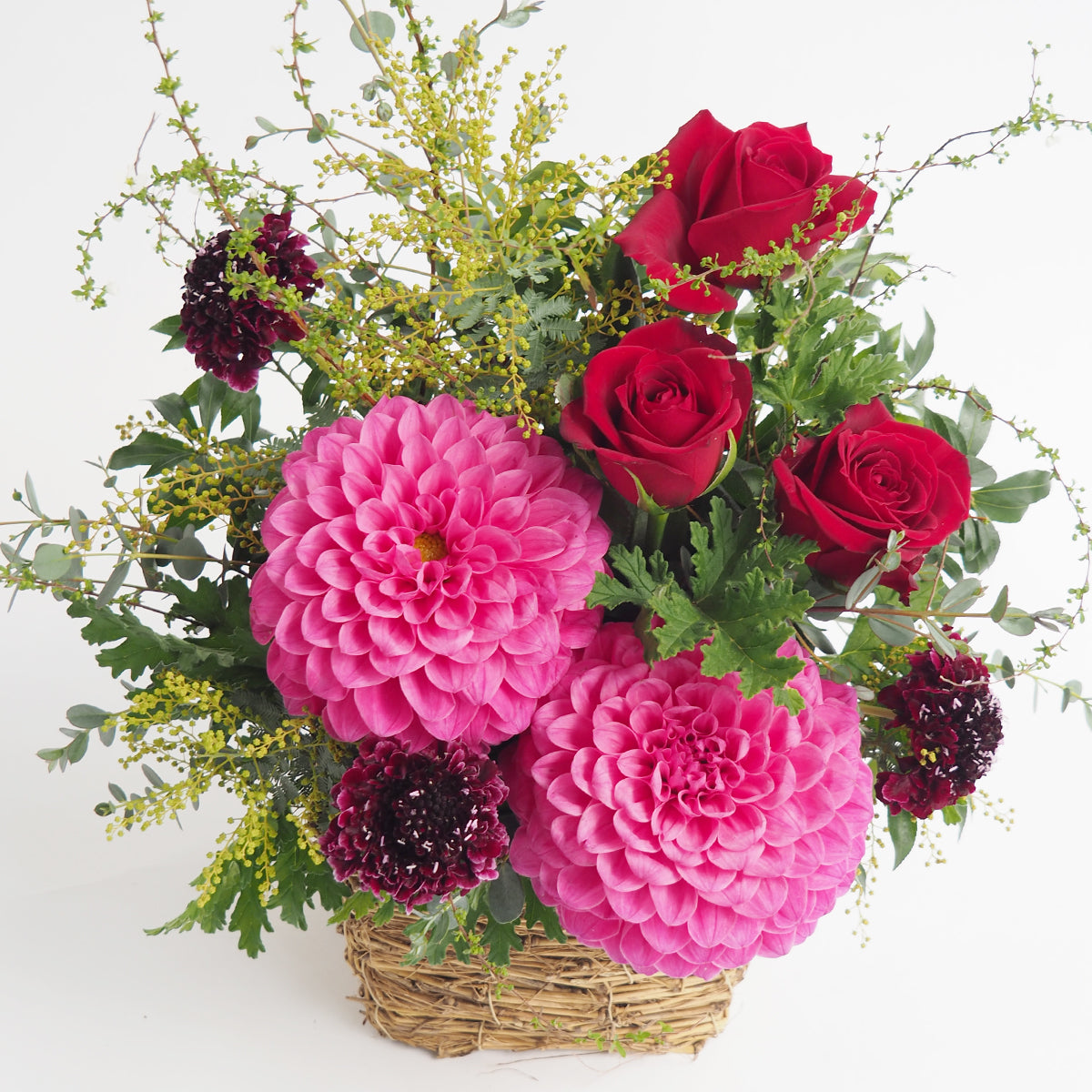 【フラーアレンジ】Lサイズ|赤・ピンク|花屋の通販|ブーケ|誕生日/結婚記念日などフラワーギフト06