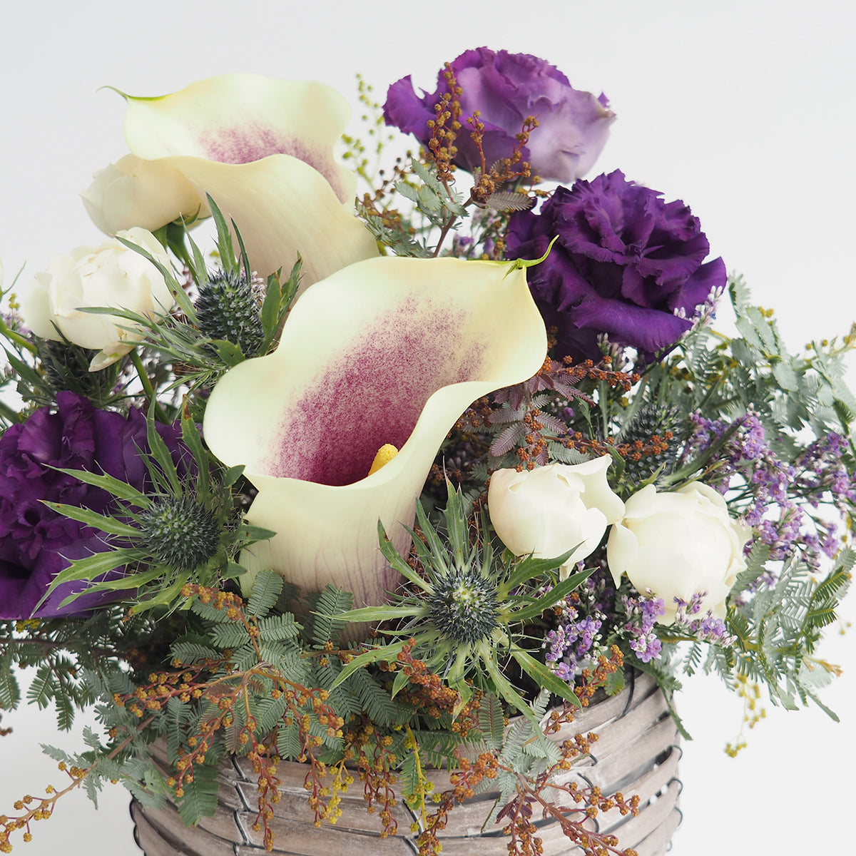 【フラワーアレンジ】Mサイズ|青・紫|花屋の通販|ブーケ|誕生日/結婚記念日などフラワーギフト05