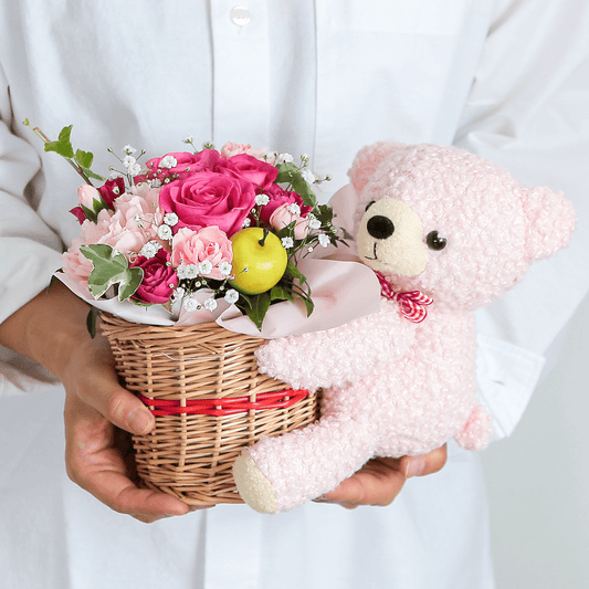 【誕生日用】WEB限定|アレンジメント「フラワーベア」