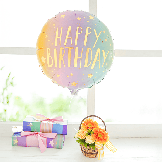 誕生日用バルーンとお花のセット