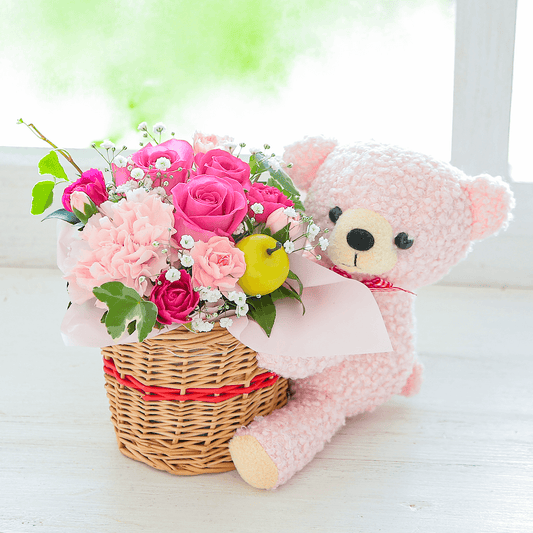 【誕生日用】WEB限定|アレンジメント「フラワーベア」