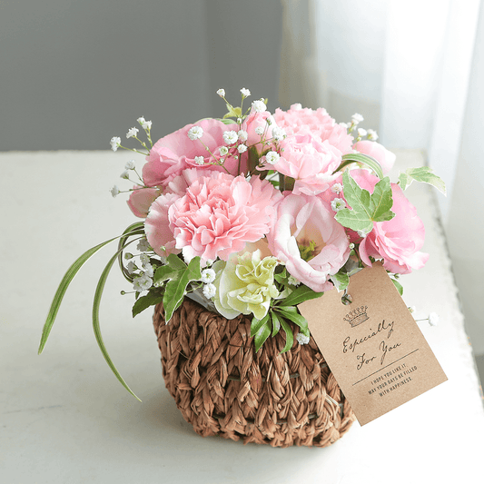 【アレンジメント】WEB限定|「シルキーピンク」