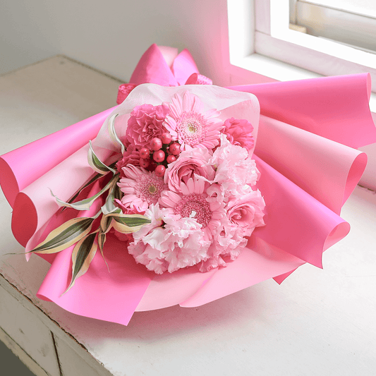 【花束・ブーケ】WEB限定|ミルフィーユブーケ「シュガーピンク」M