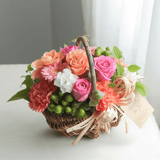 【アレンジメント】WEB限定|「ナチュラルバスケット」