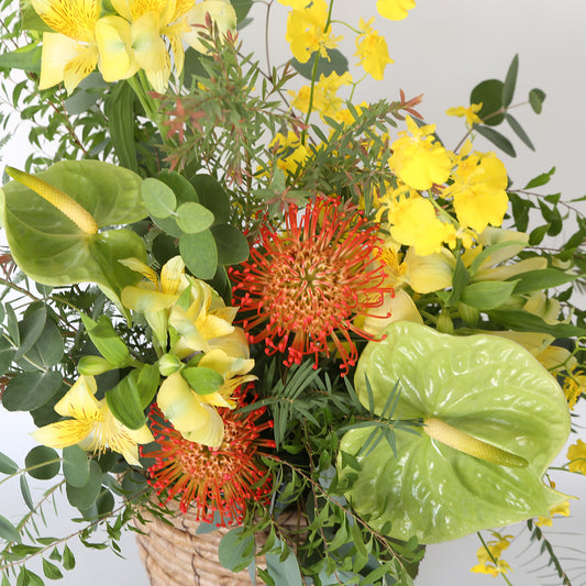 【フラワーアレンジ】XLサイズ|黄色・オレンジ