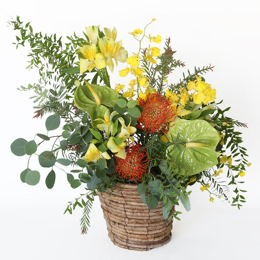 【フラワーアレンジ】XLサイズ|黄色・オレンジ