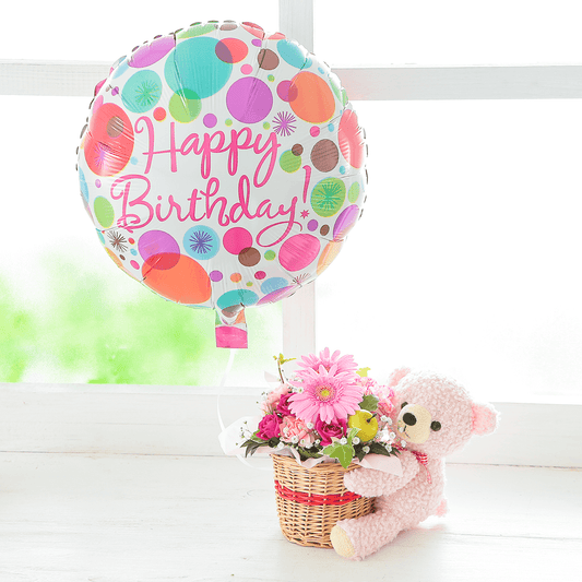 【誕生日用】WEB限定|バルーンアレンジメント~HappyBirthday~「ハッピーベア」