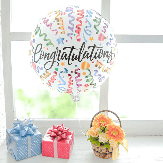 お祝い用バルーンとお花のセット