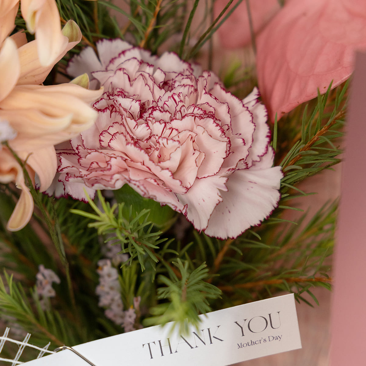 【어머니의 날의 선물】 꽃다발 「Dream 부케」 | 검은 콩 차 · 콩 과자 세트