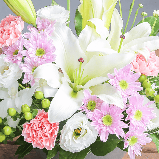 【お供え花・仏花】WEB限定|アレンジメント「プレシャス・メモリー ピンク」