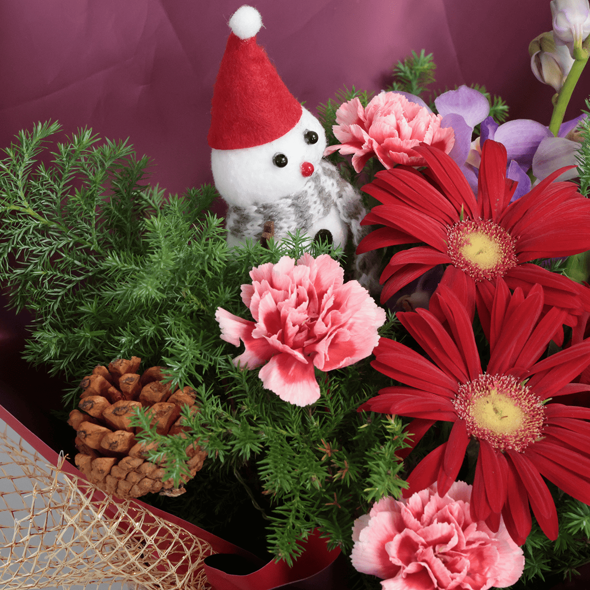 【クリスマス 】WEB限定｜アレンジメント「スノーマンガーデン」