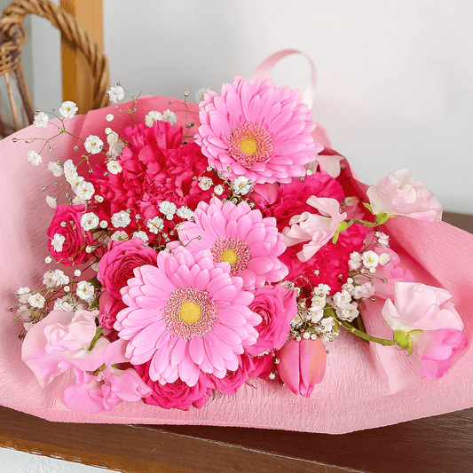 【花束・ブーケ】WEB限定｜卒園・卒業・送別の花束 ピンク Mサイズ