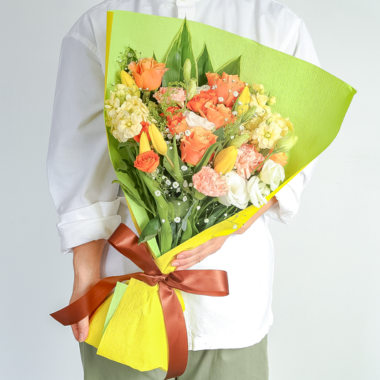 【花束・ブーケ】WEB限定｜卒園・卒業・送別の花束 イエロー Lサイズ