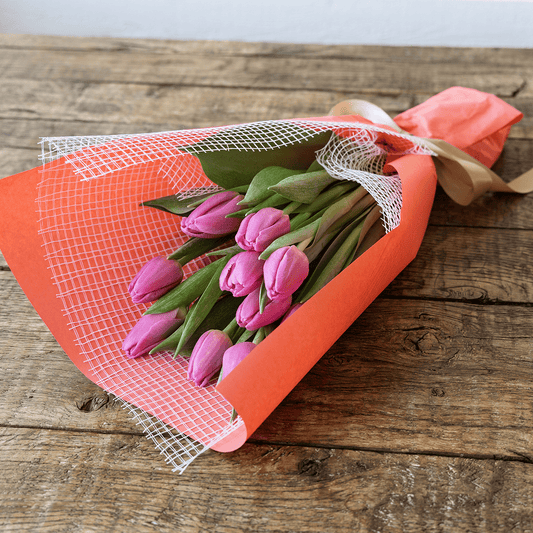 【チューリップのブーケ】Mサイズ｜ピンク