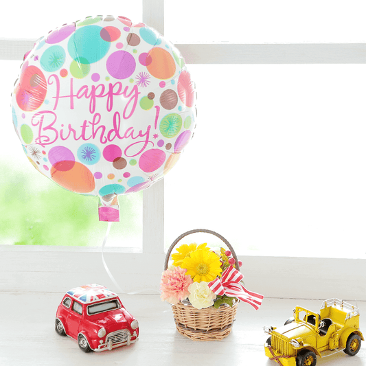 誕生日用バルーンとお花のセット