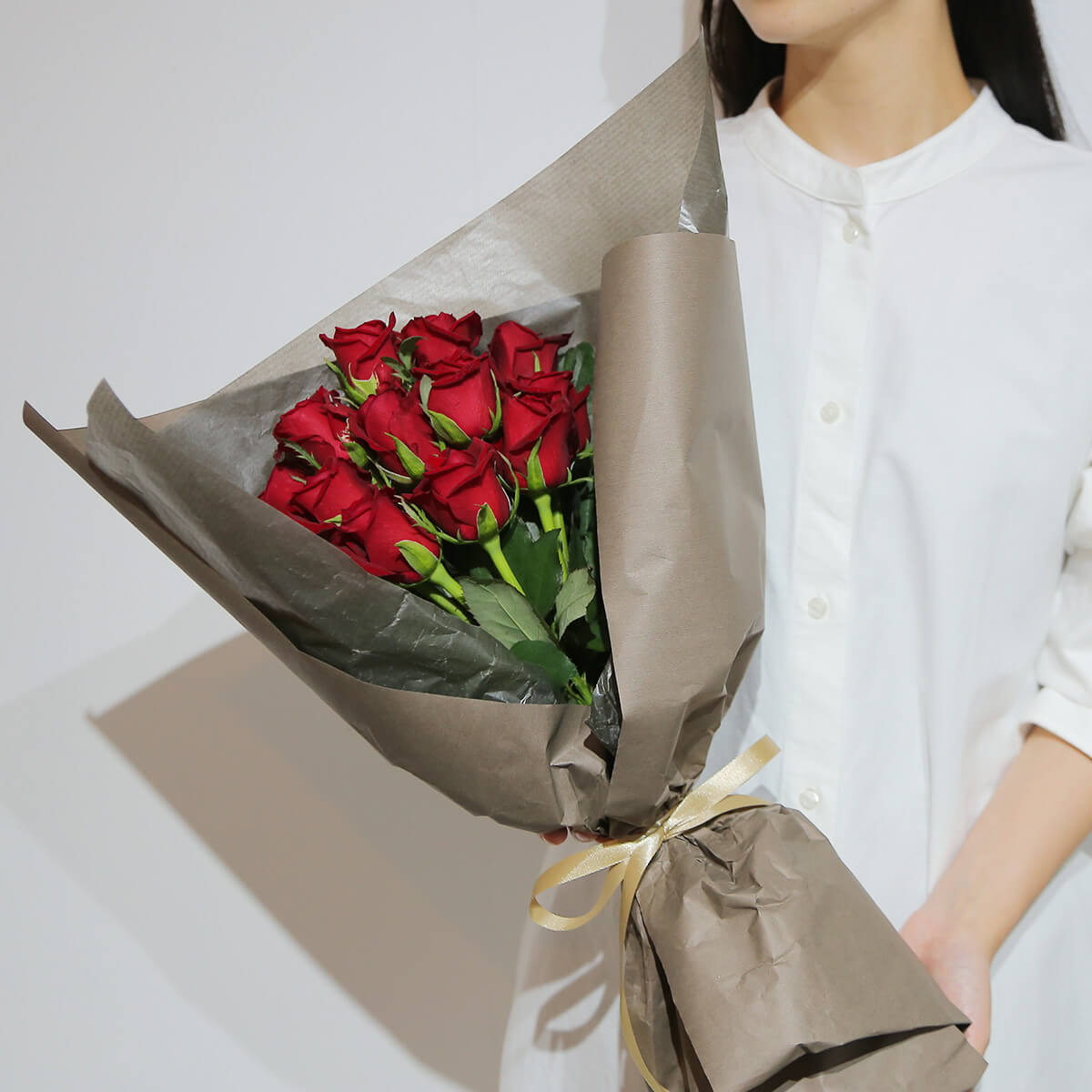 【いい夫婦の日】12本のバラの花束「ダーズンローズ」（ピンク／赤）｜プレゼント用｜花屋の通販｜誕生日／結婚記念日などフラワーギフト02