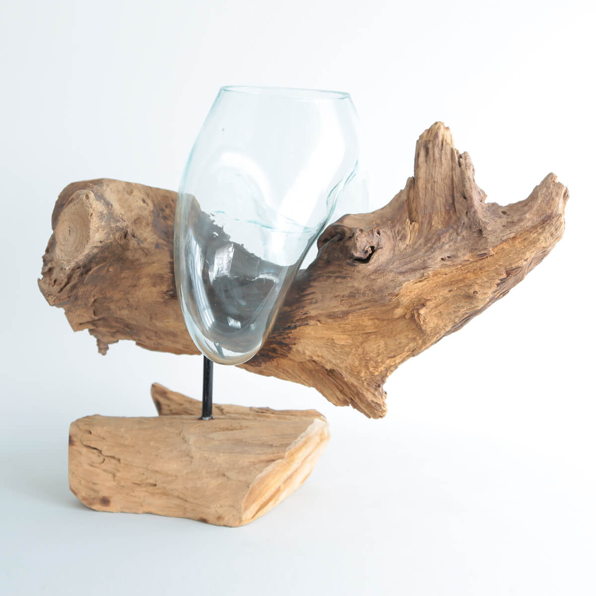 【インテリア】流木を使ったガラスのフラワーベース(B)