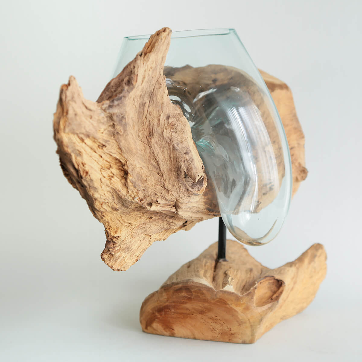 【インテリア】流木を使ったガラスのフラワーベース(B)