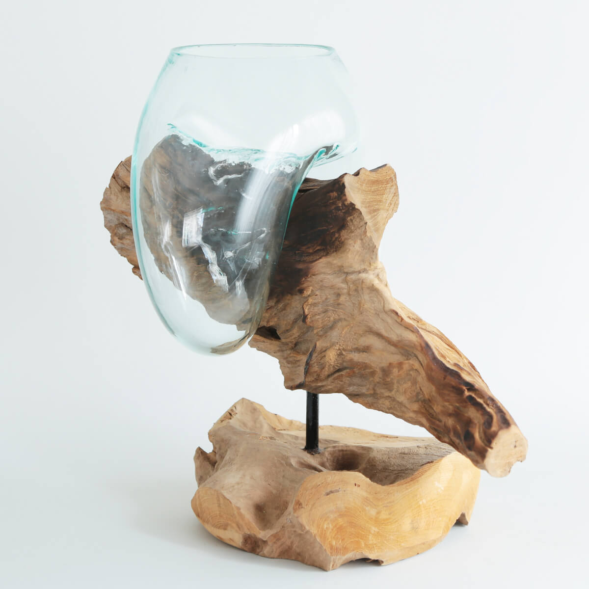 【インテリア】流木を使ったガラスのフラワーベース(A)