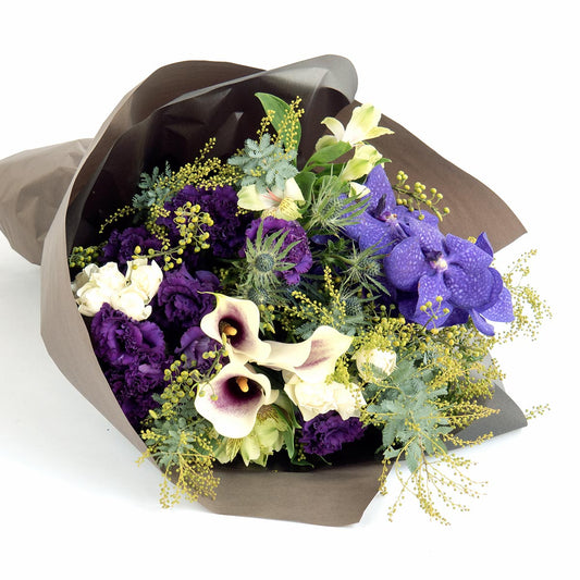 【花束】XXLサイズ|青・紫|花屋の通販|ブーケ|誕生日/結婚記念日などフラワーギフト01