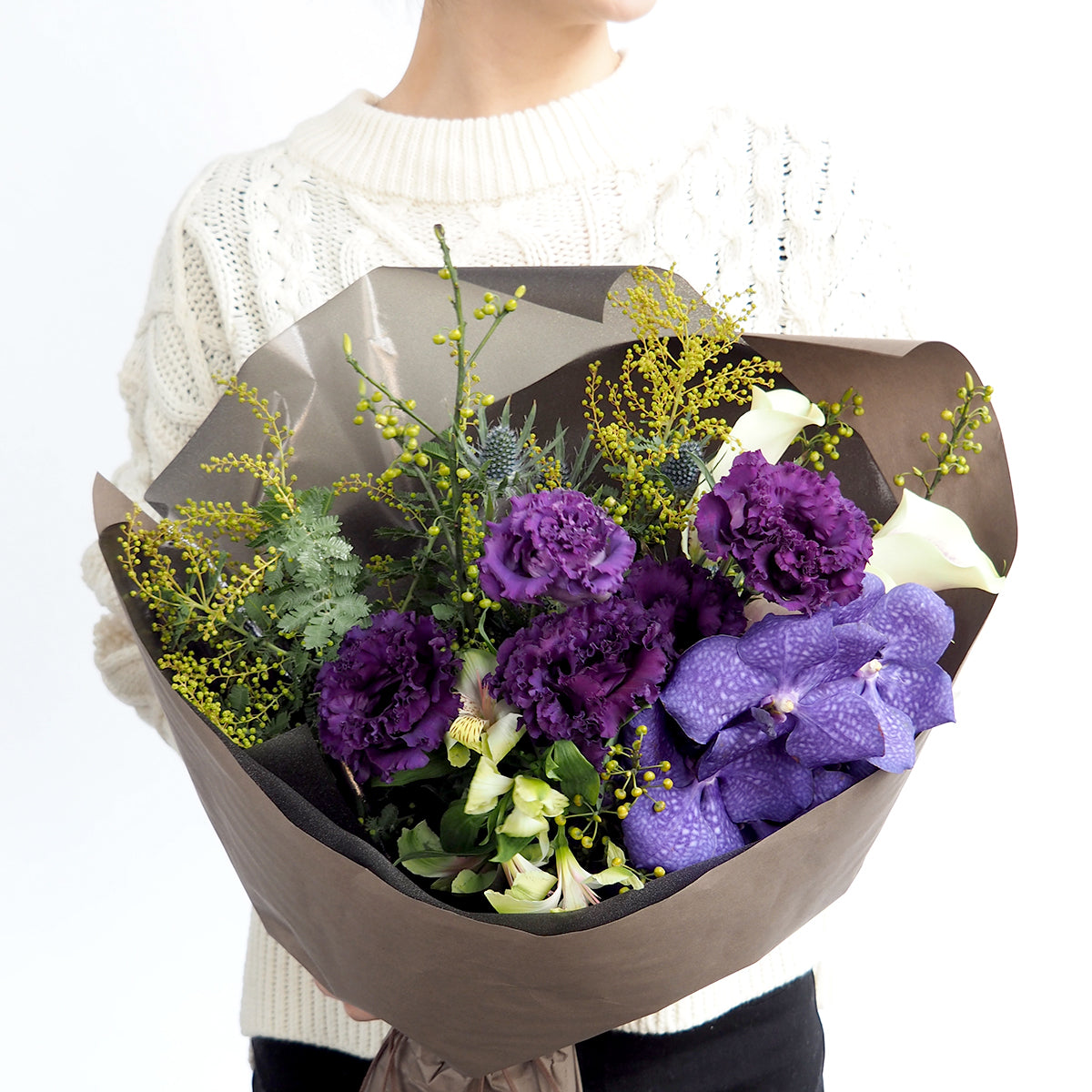 【花束】XLサイズ｜青・紫｜花屋の通販｜ブーケ｜誕生日／結婚記念日などフラワーギフト02
