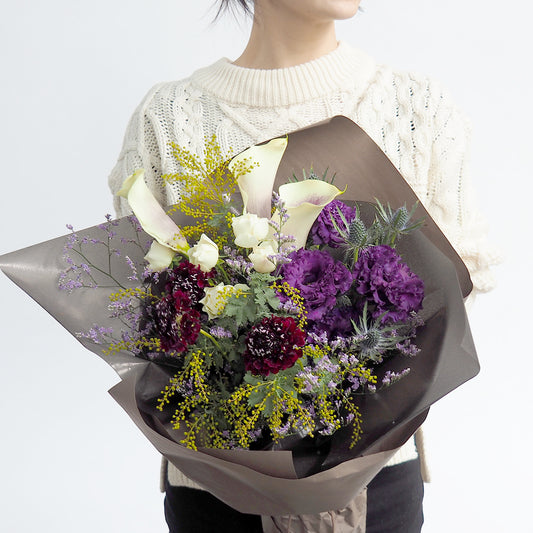 【花束】Lサイズ|青・紫|花屋の通販|ブーケ|誕生日/結婚記念日などフラワーギフト02