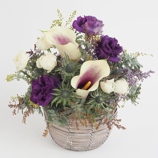 【フラワーアレンジ】Mサイズ|青・紫|花屋の通販|ブーケ|誕生日/結婚記念日などフラワーギフト01