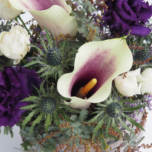 【フラワーアレンジ】Mサイズ|青・紫|花屋の通販|ブーケ|誕生日/結婚記念日などフラワーギフト02