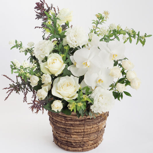 【フラワーアレンジ】XLサイズ|白・グリーン|ブーケ|誕生日/結婚記念日などフラワーギフト|花屋の通販01