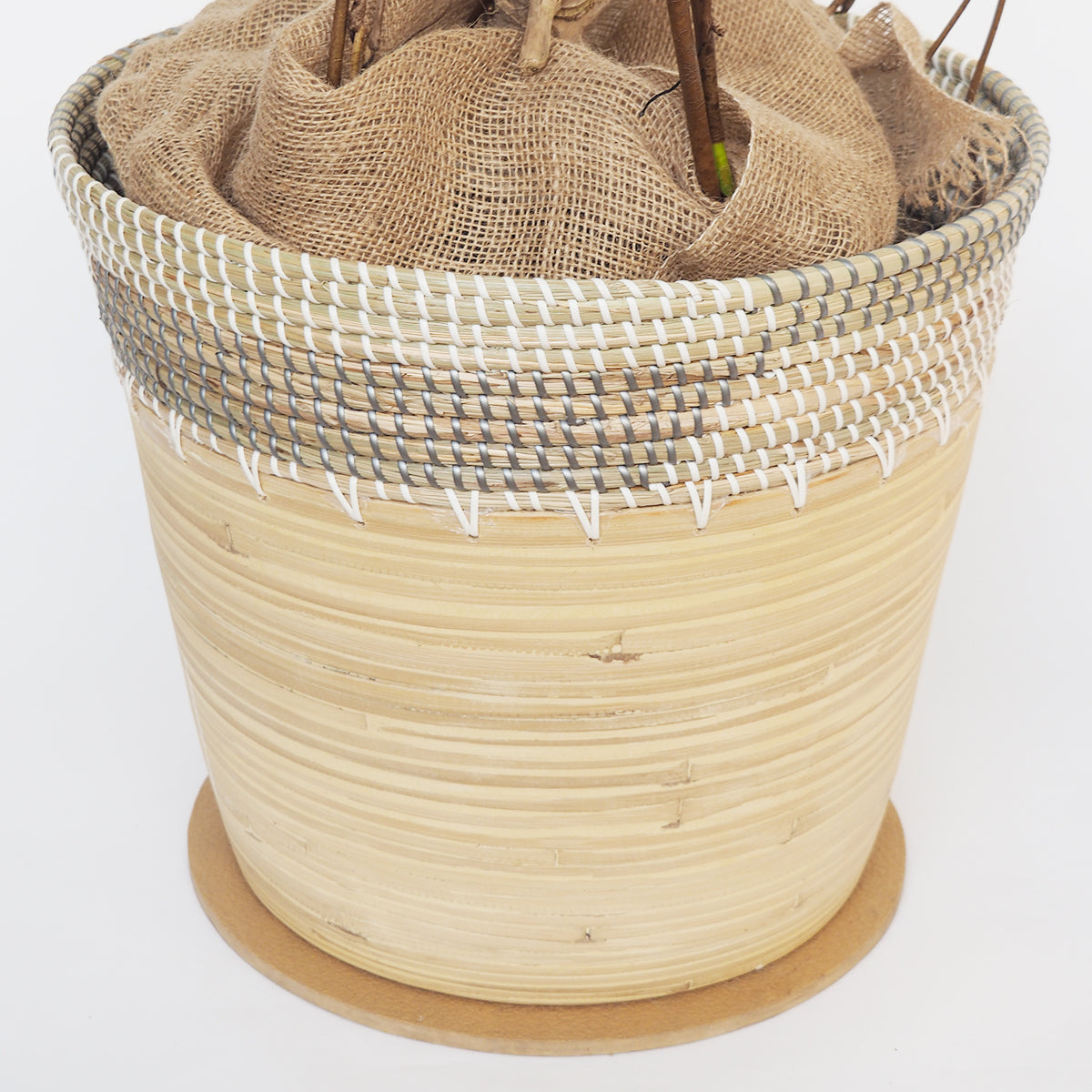 観葉植物通販｜竹製の鉢カバー